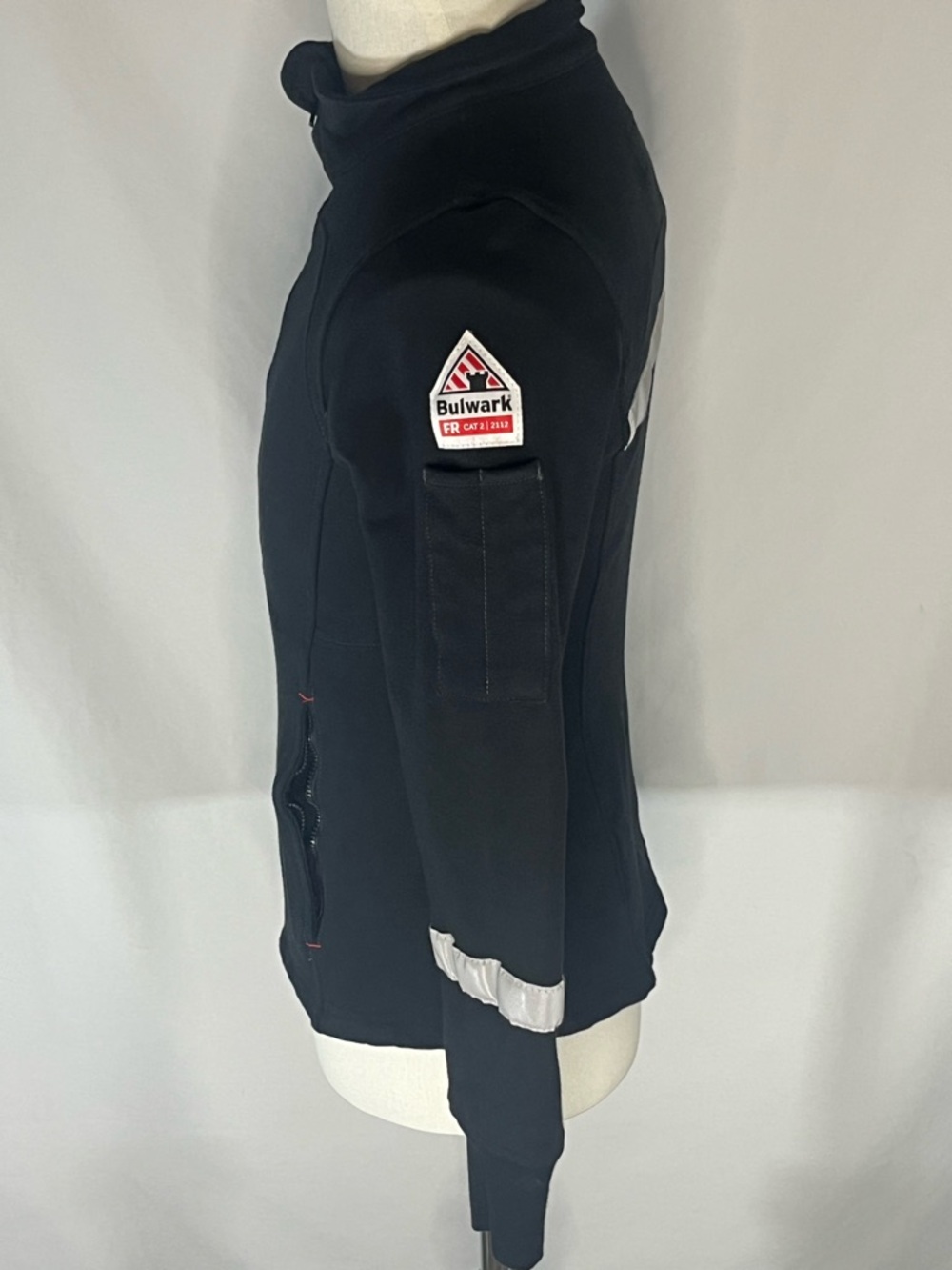 Bulwark FR Jacket Women's XS Black Fleece CAT 2 NFPA 2112 Reflective Workwear - Picture 4 of 10